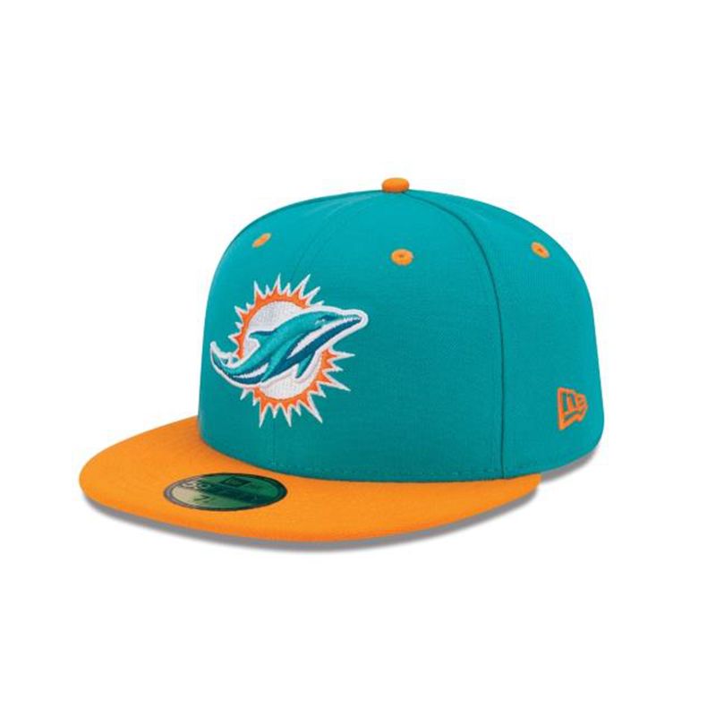 NFL Miami Dolphins 2tone 59Fifty Fitted (XIQ5549) - Black New Era Caps